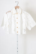 Mahon Embroidered Crop Shirt - Ivory