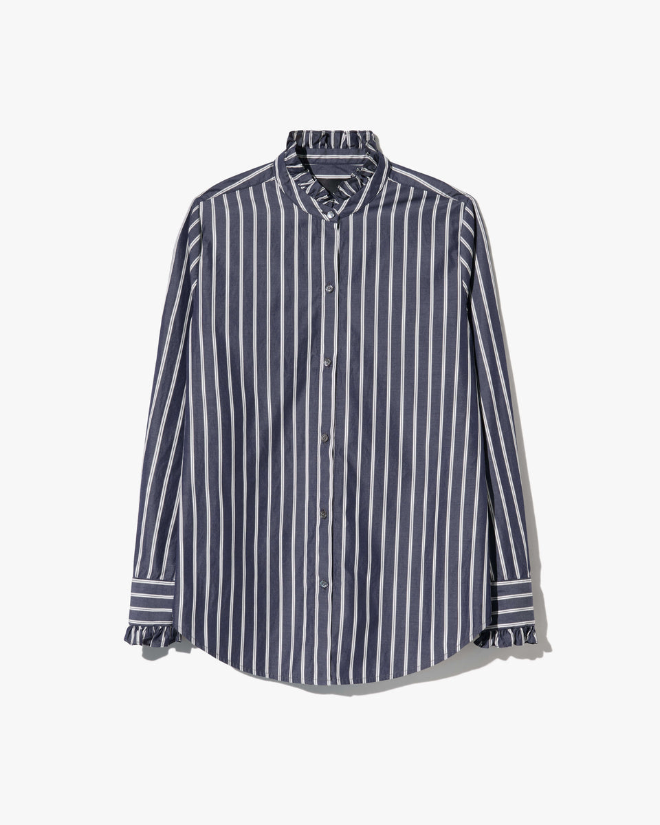 Lydia Shirt - Charcoal Stripe